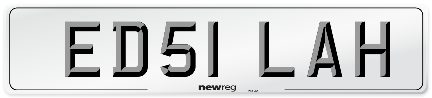 ED51 LAH Number Plate from New Reg